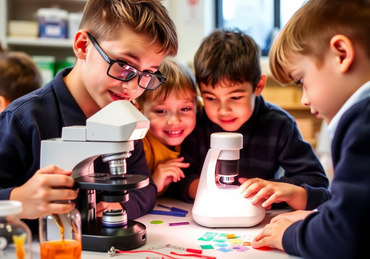 Children doing a STEM science experiment